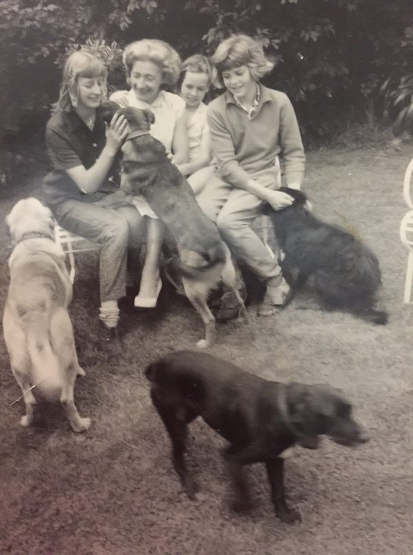Stranger, Goldie and Blackie (such original names) with me aged 10 on the right